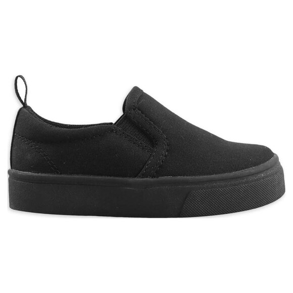 Wonder Nation Boys 4 Slip-on Sneakers Skate Black Memory Foam NWOT - Picture 1 of 4
